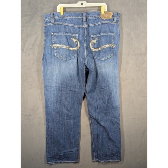 COOGI Mens Jeans Embroidered Leather Pocket Relaxed Size 46×36 Actually 44x35 - Picture 16 of 16